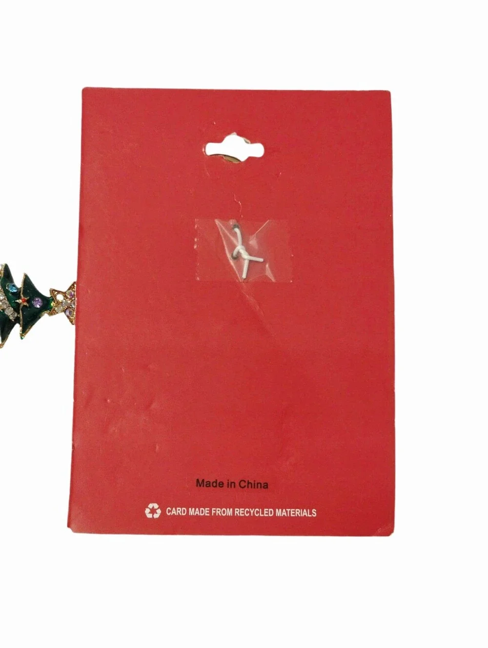 Holiday Christmas Tree Keychain Bag Charm Crystals Gold-tone - NWT